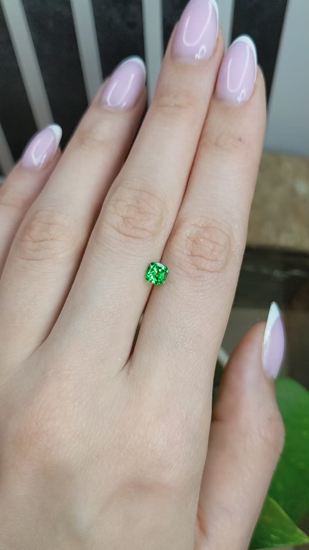 0.71 Ct. Tsavorite Garnet from Tanzania Size Video