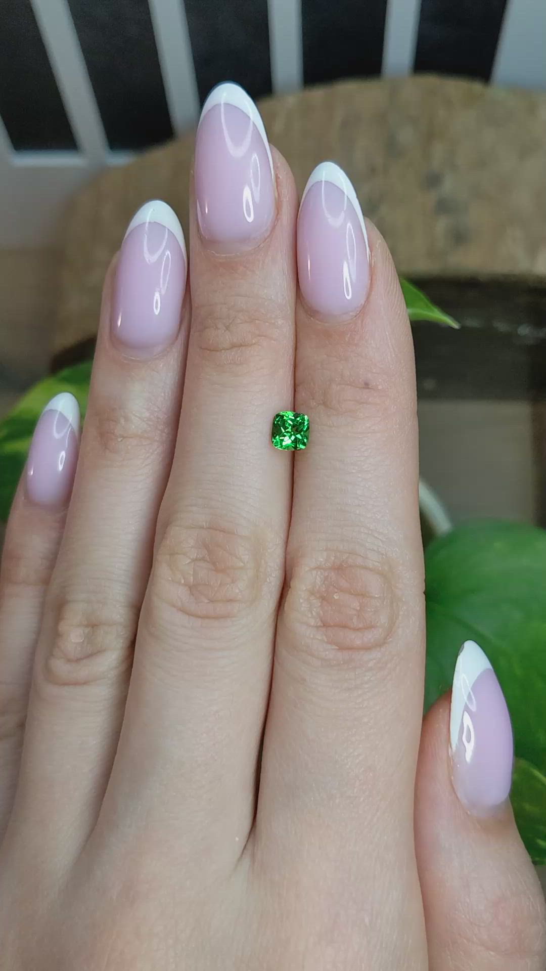0.71 Ct. Tsavorite Garnet from Tanzania Size Video
