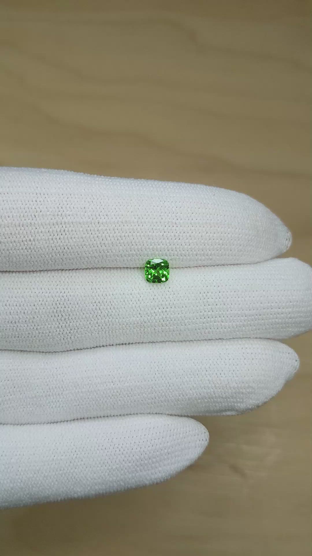 0.71 Ct. Tsavorite Garnet from Tanzania Size Video