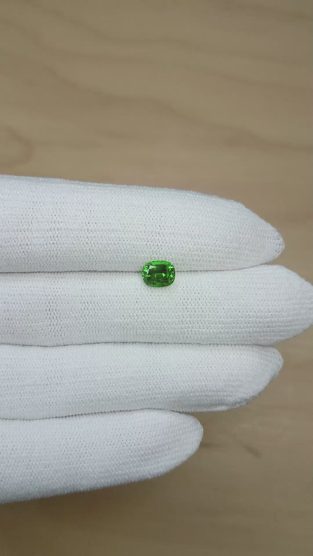 1.28 Ct. Tsavorite Garnet from Tanzania Size Video