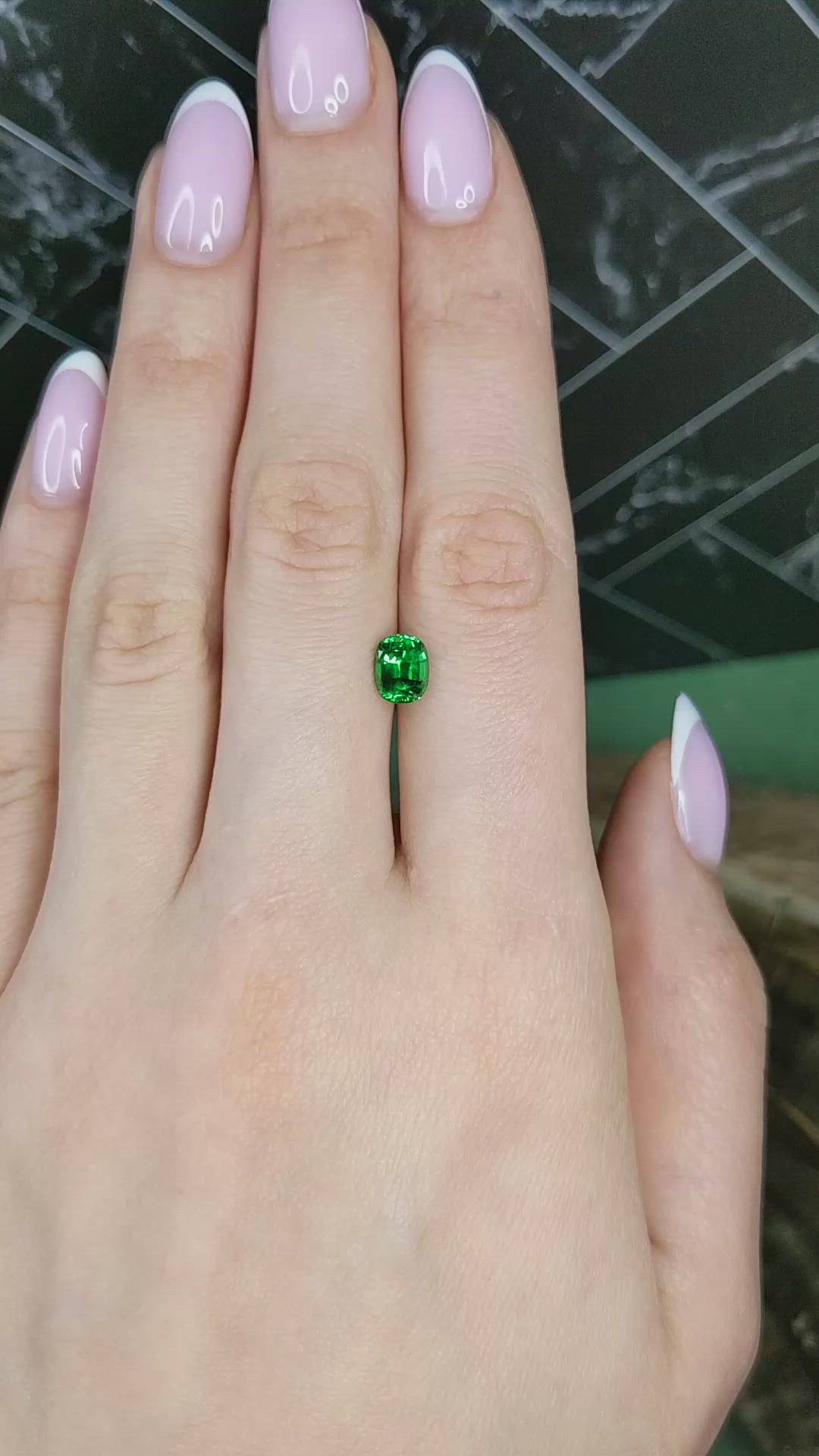 1.28 Ct. Tsavorite Garnet from Tanzania Size Video