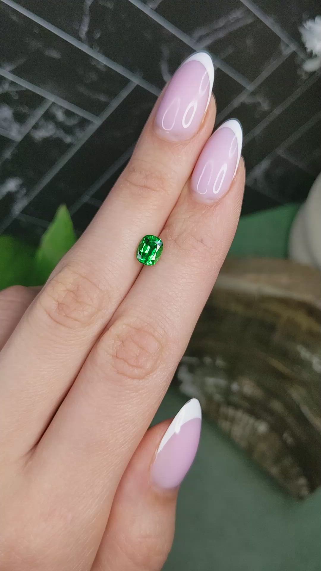 1.28 Ct. Tsavorite Garnet from Tanzania Size Video