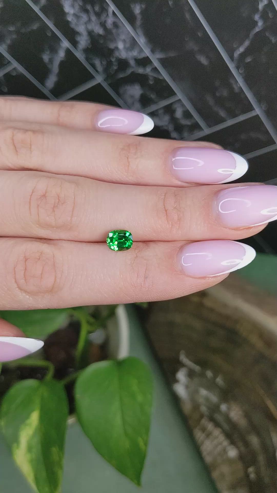 1.28 Ct. Tsavorite Garnet from Tanzania Size Video