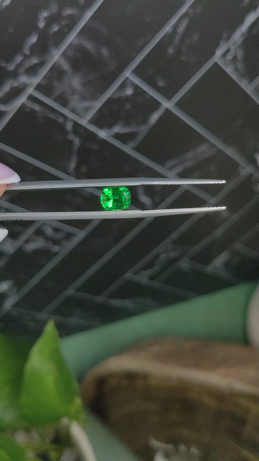 1.28 Ct. Tsavorite Garnet from Tanzania Size Video