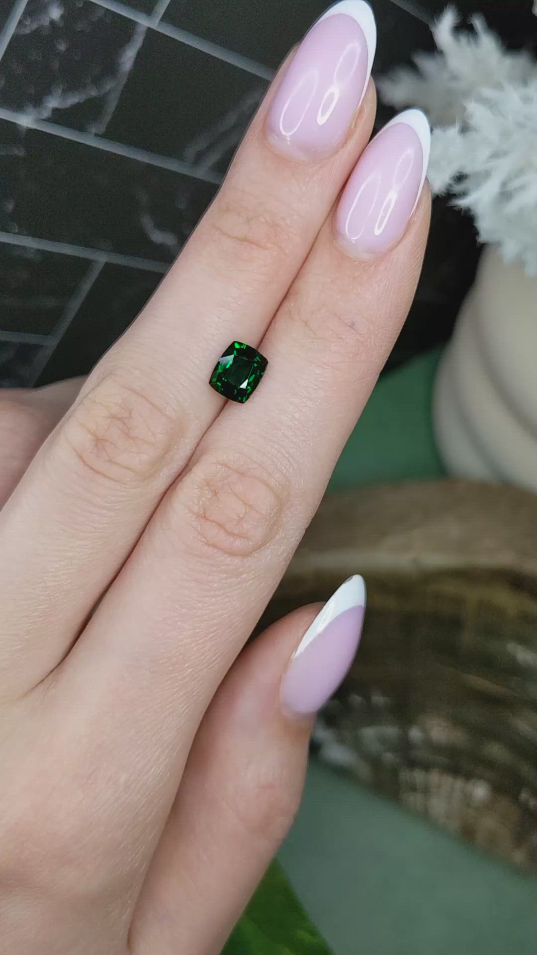 1.40 Ct. Tsavorite Garnet from Tanzania Size Video