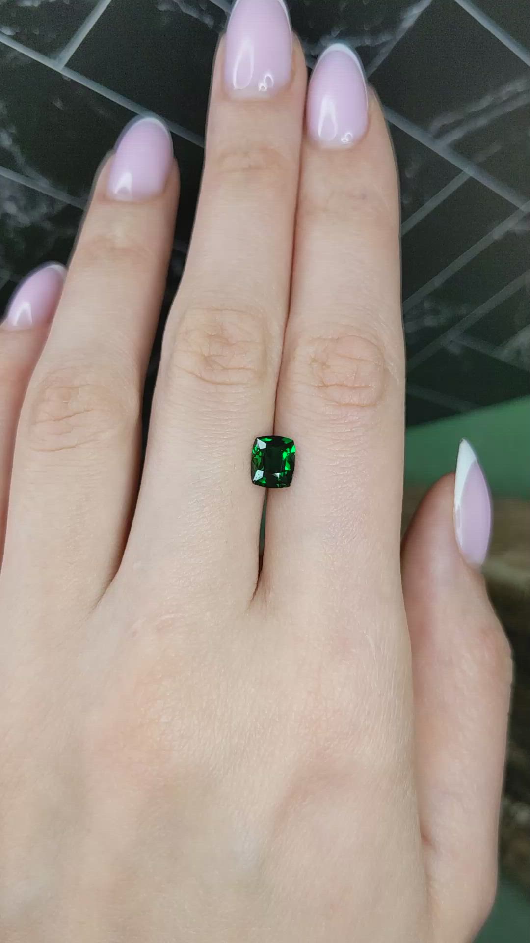 1.40 Ct. Tsavorite Garnet from Tanzania Size Video