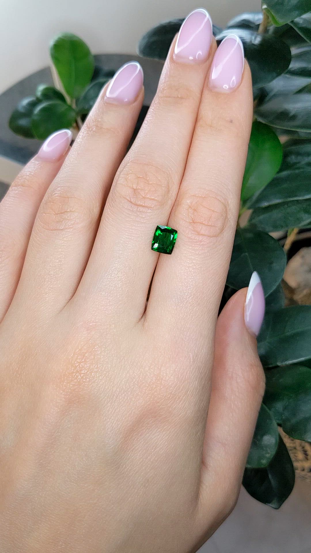1.54 Ct. Tsavorite Garnet from Tanzania Size Video