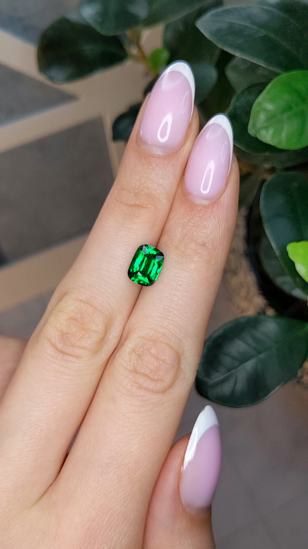 2.11 Ct. Tsavorite Garnet from Tanzania Size Video
