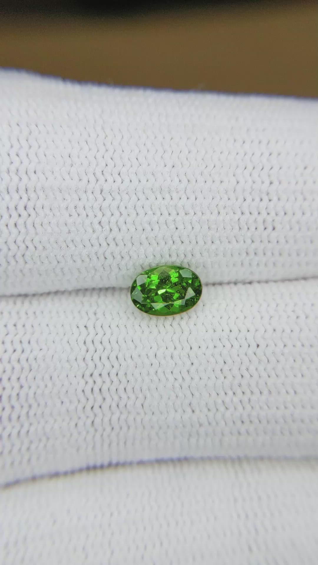 0.89 Ct. Tsavorite Garnet from Tanzania Size Video
