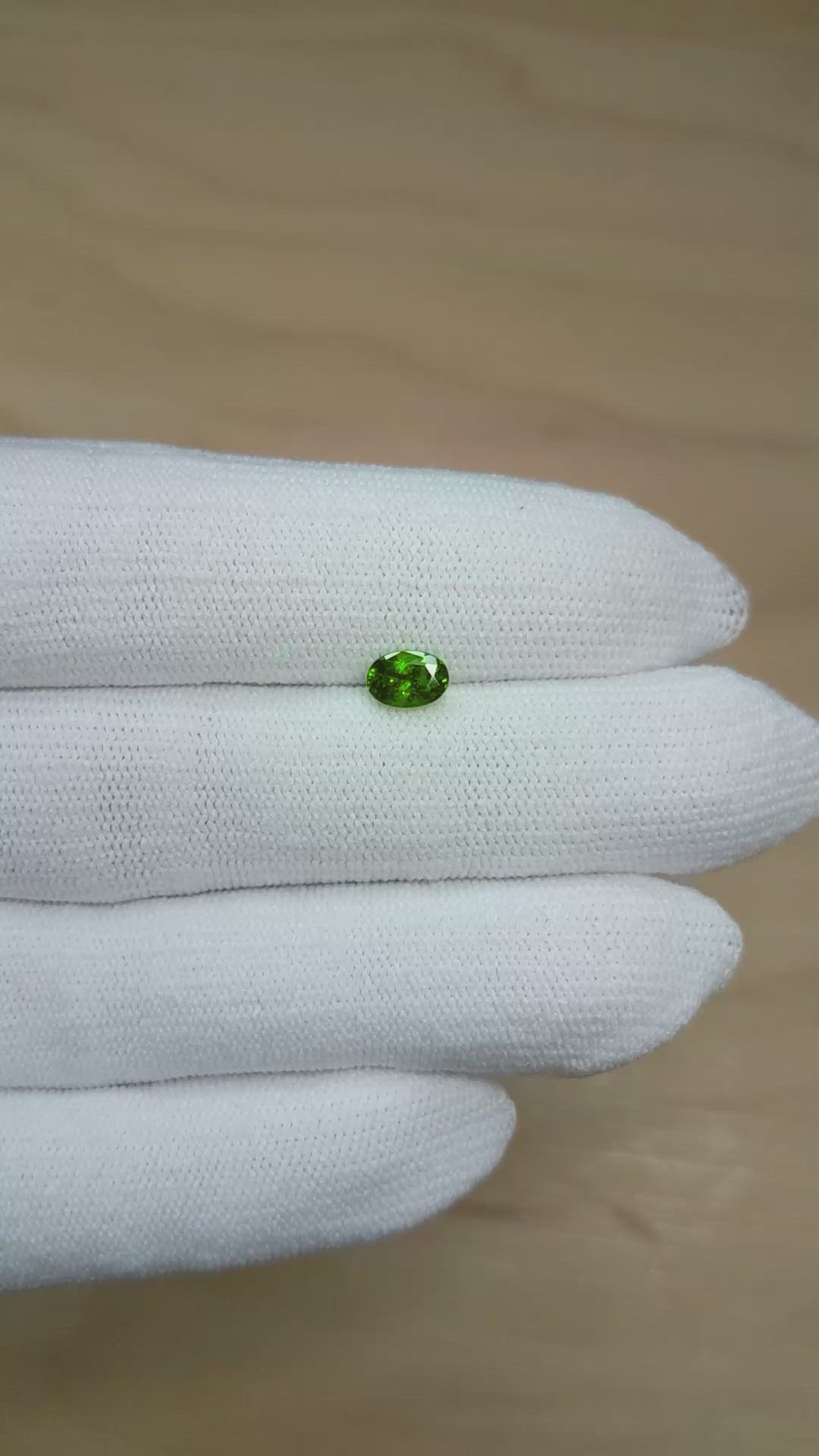 0.89 Ct. Tsavorite Garnet from Tanzania Size Video