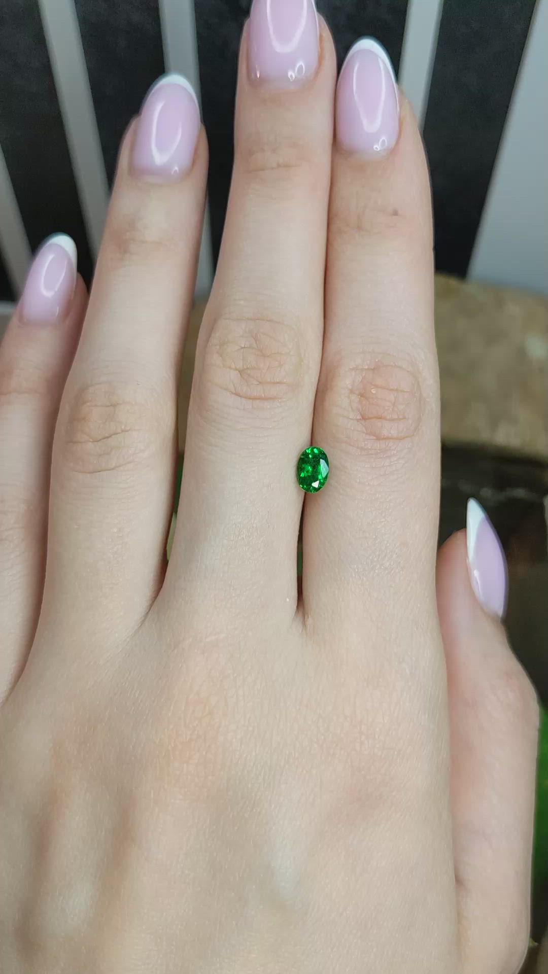 0.89 Ct. Tsavorite Garnet from Tanzania Size Video