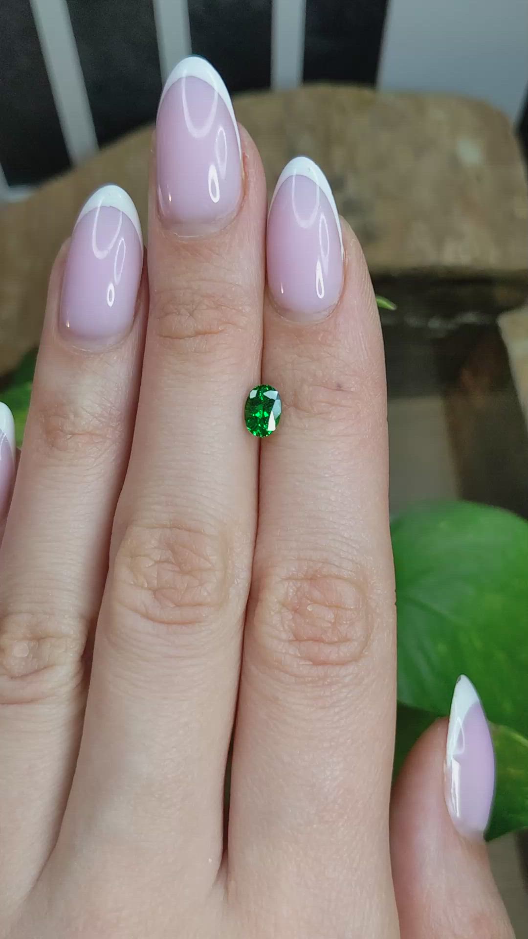 0.89 Ct. Tsavorite Garnet from Tanzania Size Video