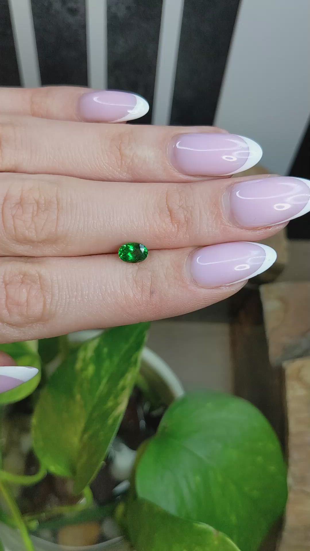 0.89 Ct. Tsavorite Garnet from Tanzania Size Video