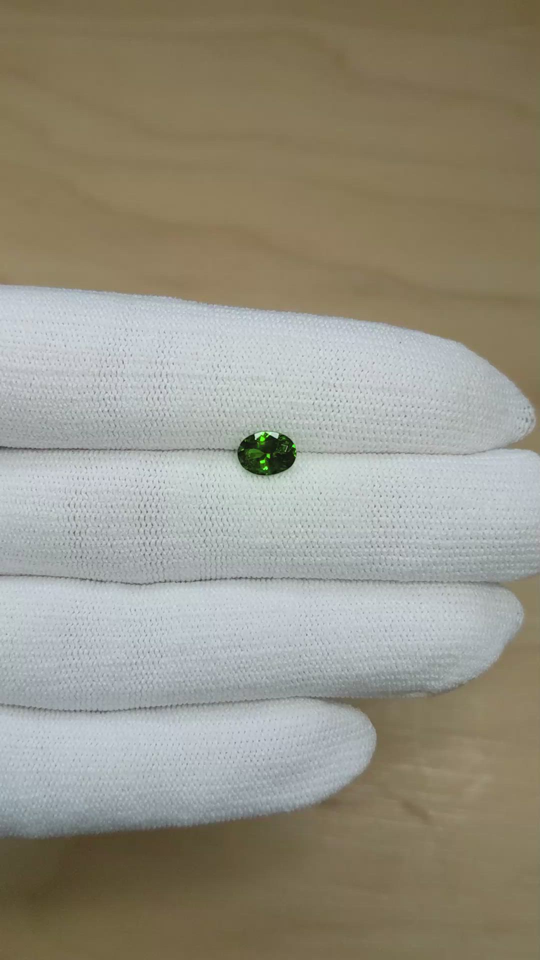 0.97 Ct. Tsavorite Garnet from Tanzania Size Video