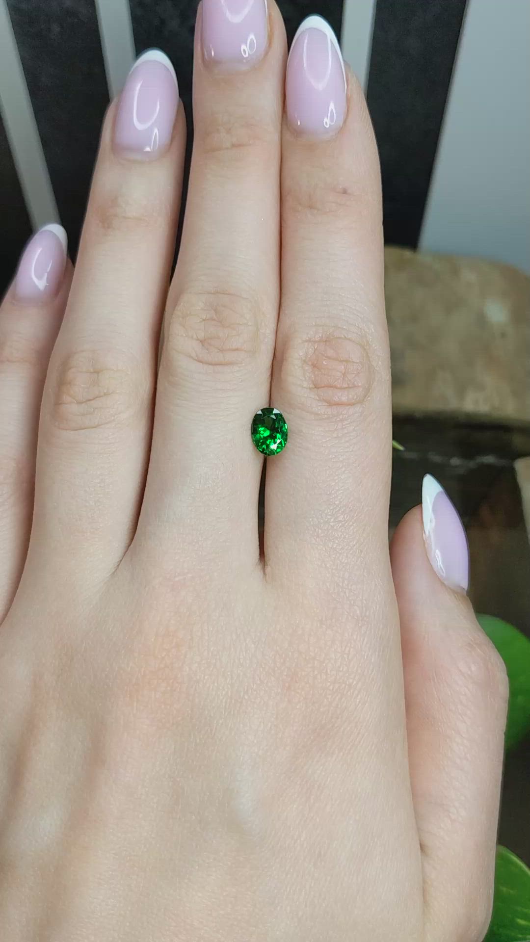 0.97 Ct. Tsavorite Garnet from Tanzania Size Video