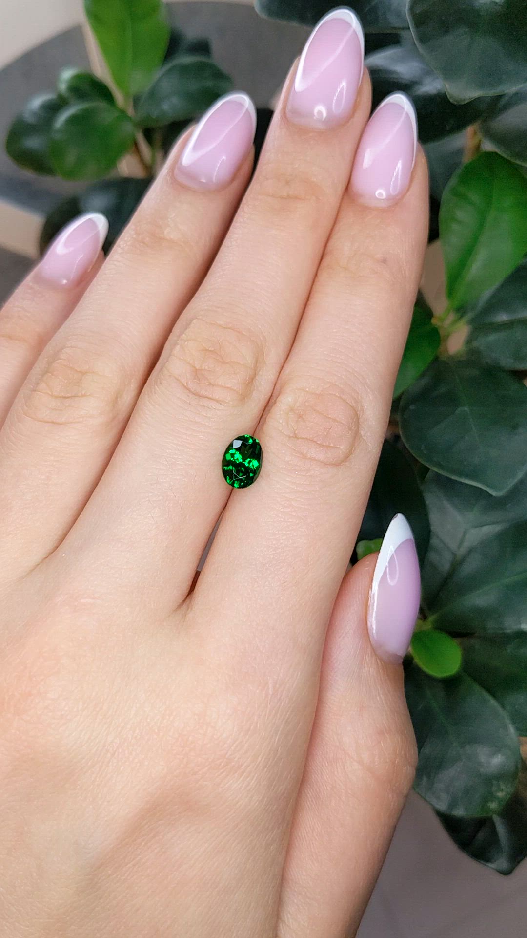 1.38 Ct. Tsavorite Garnet from Tanzania Size Video