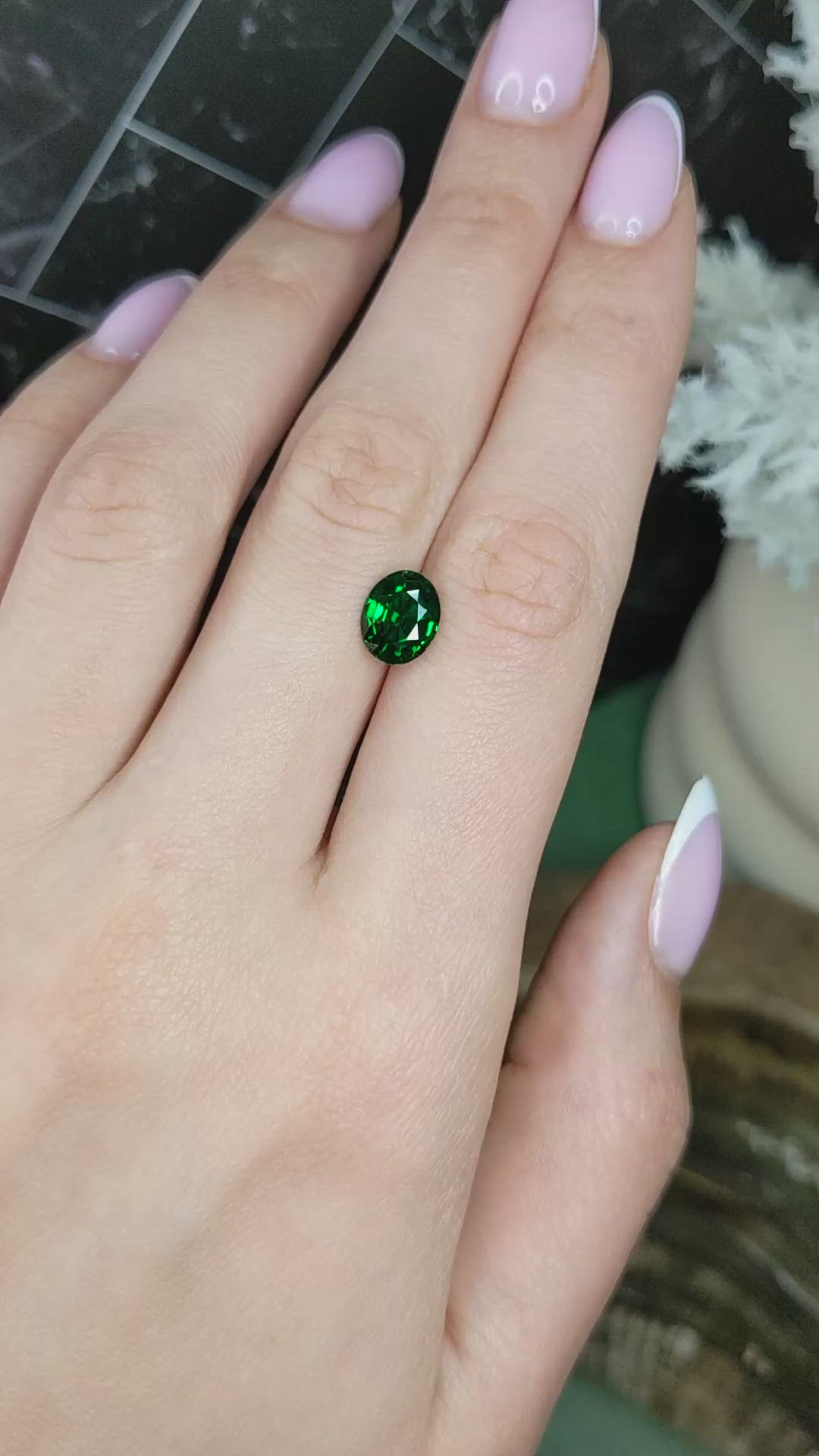 2.07 Ct. Tsavorite Garnet from Tanzania Size Video