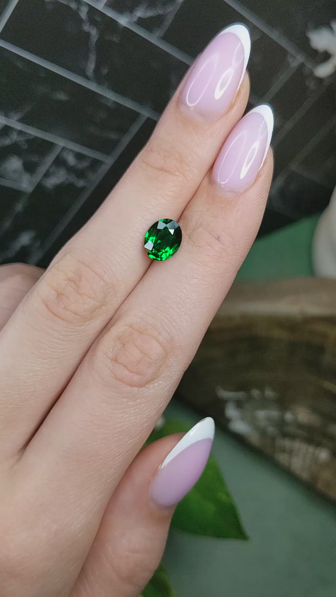 2.07 Ct. Tsavorite Garnet from Tanzania Size Video
