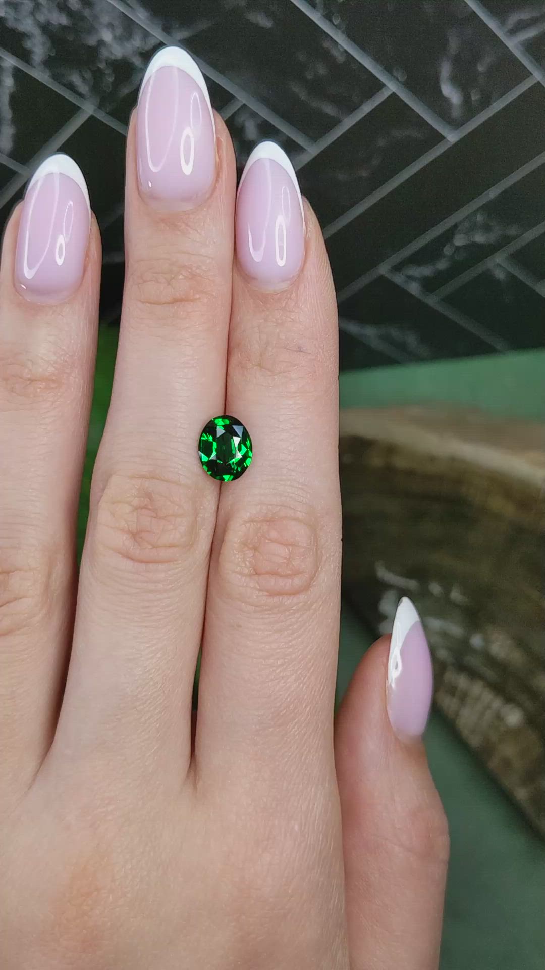 2.07 Ct. Tsavorite Garnet from Tanzania Size Video