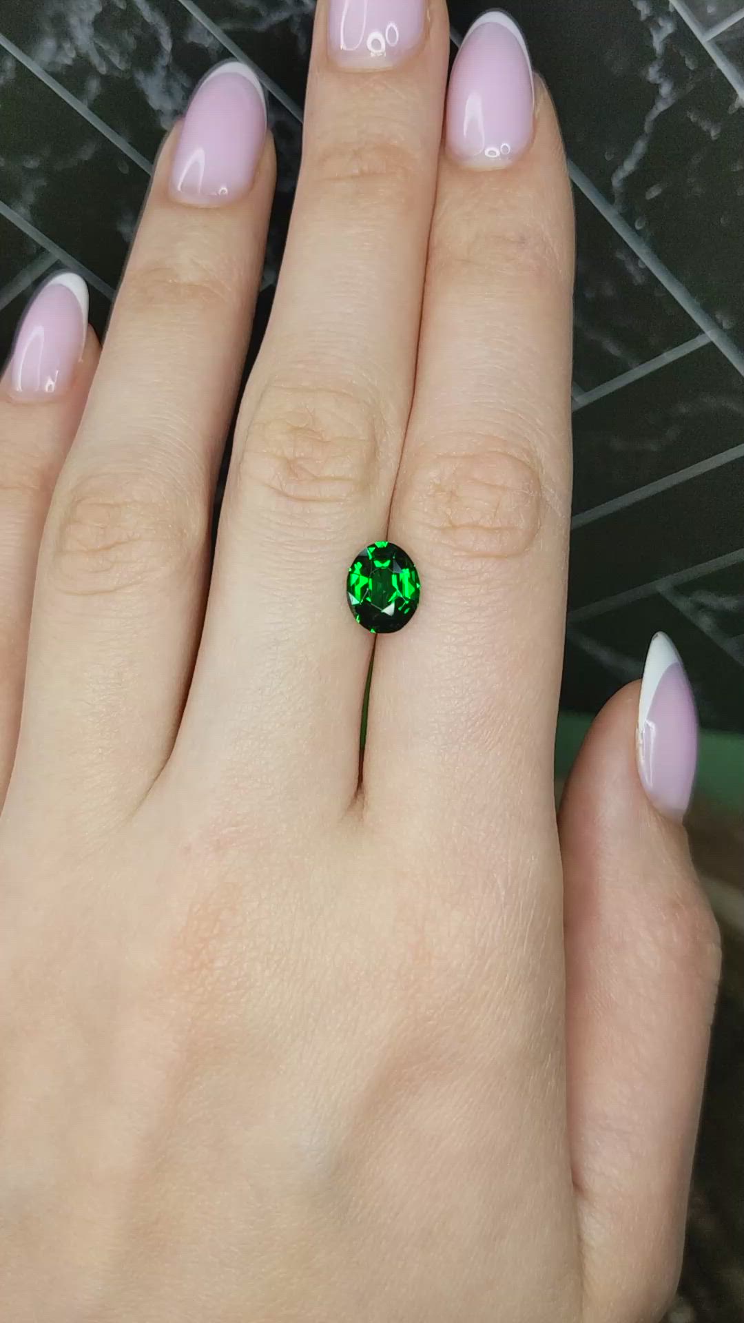 2.07 Ct. Tsavorite Garnet from Tanzania Size Video