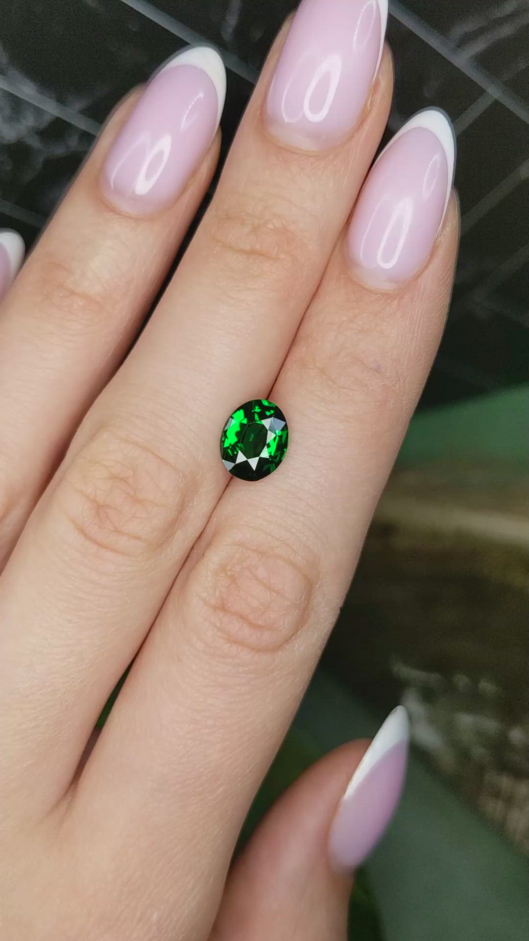 2.07 Ct. Tsavorite Garnet from Tanzania Size Video