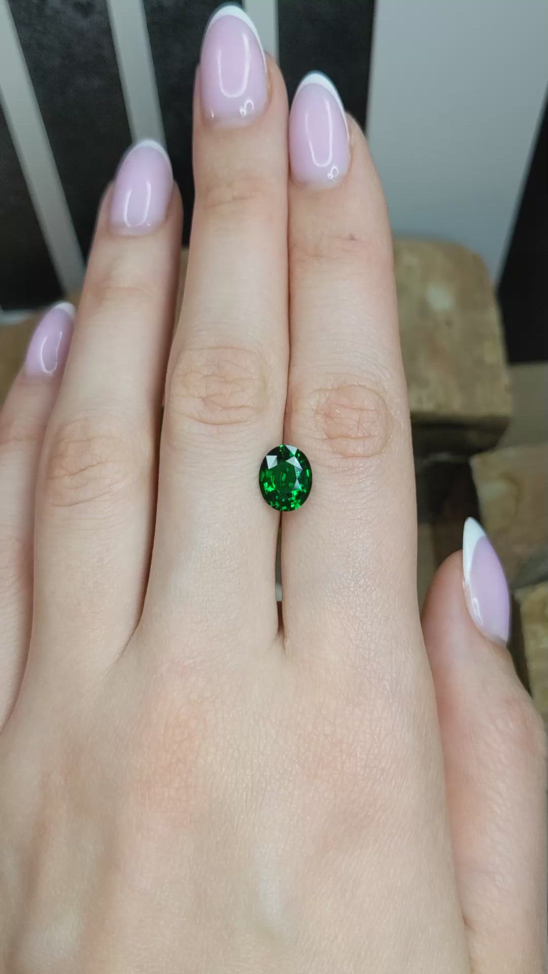 2.32 Ct. Tsavorite Garnet from Tanzania Size Video