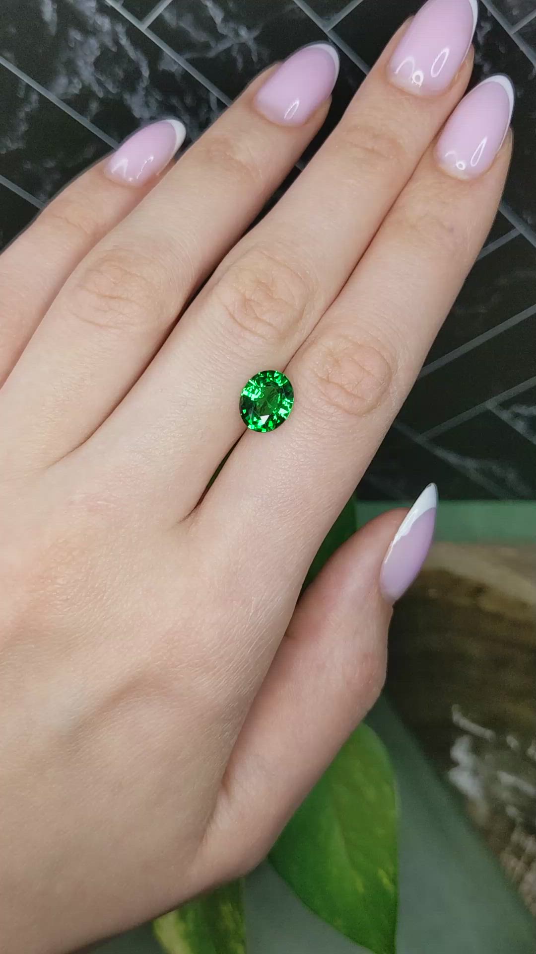 2.57 Ct. Tsavorite Garnet from Tanzania Size Video