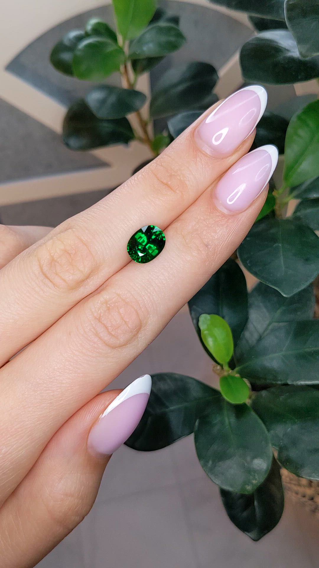 2.96 Ct. Tsavorite Garnet from Tanzania Size Video