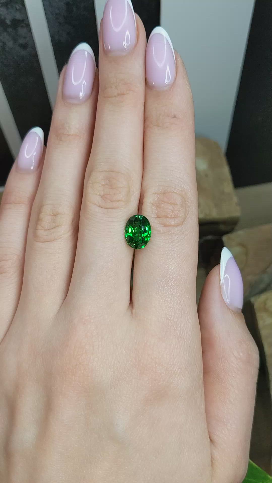 3.55 Ct. Tsavorite Garnet from Tanzania Size Video