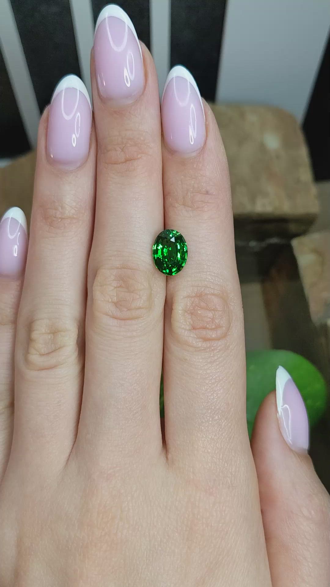 3.55 Ct. Tsavorite Garnet from Tanzania Size Video
