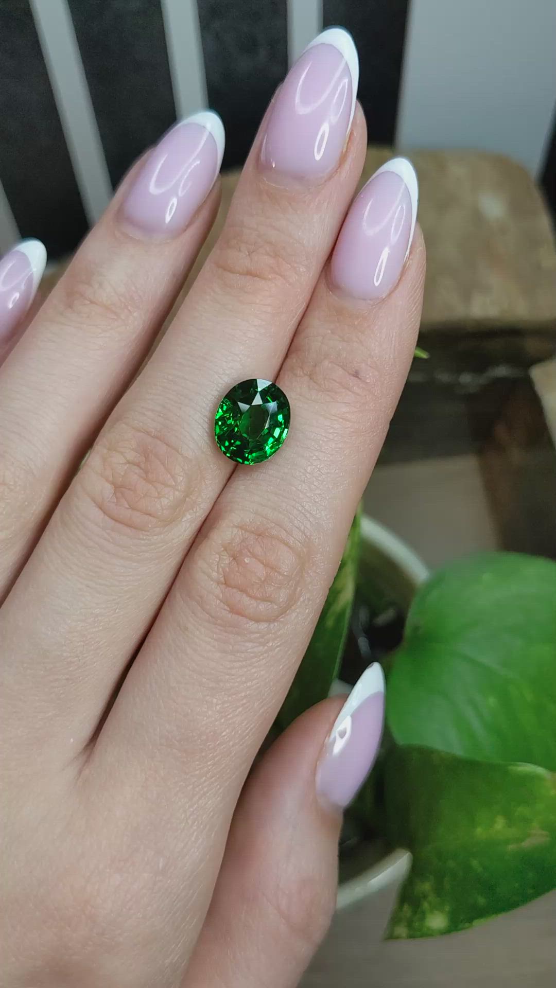 5.07 Ct. Tsavorite Garnet from East Africa Size Video