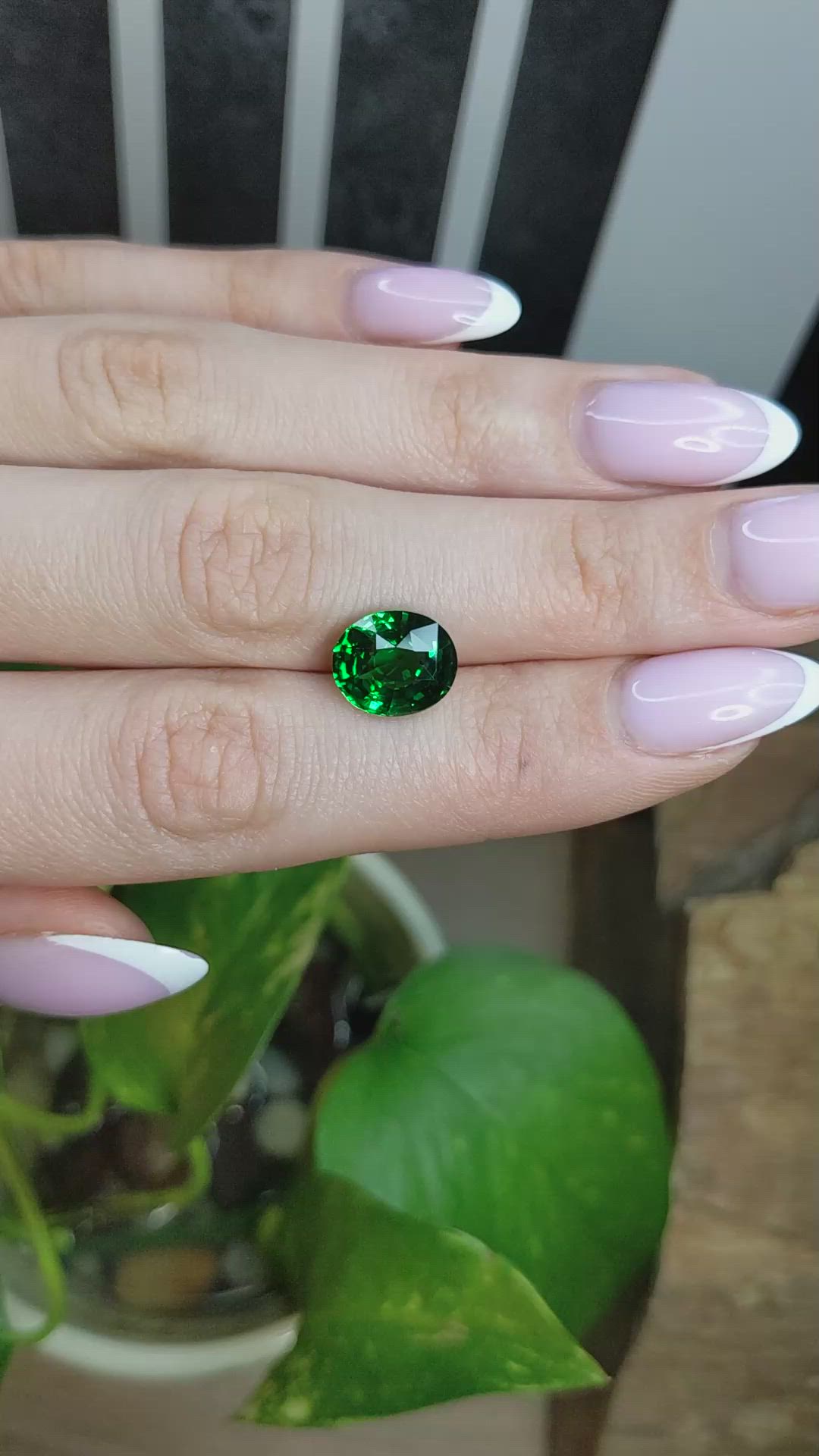 5.07 Ct. Tsavorite Garnet from East Africa Size Video