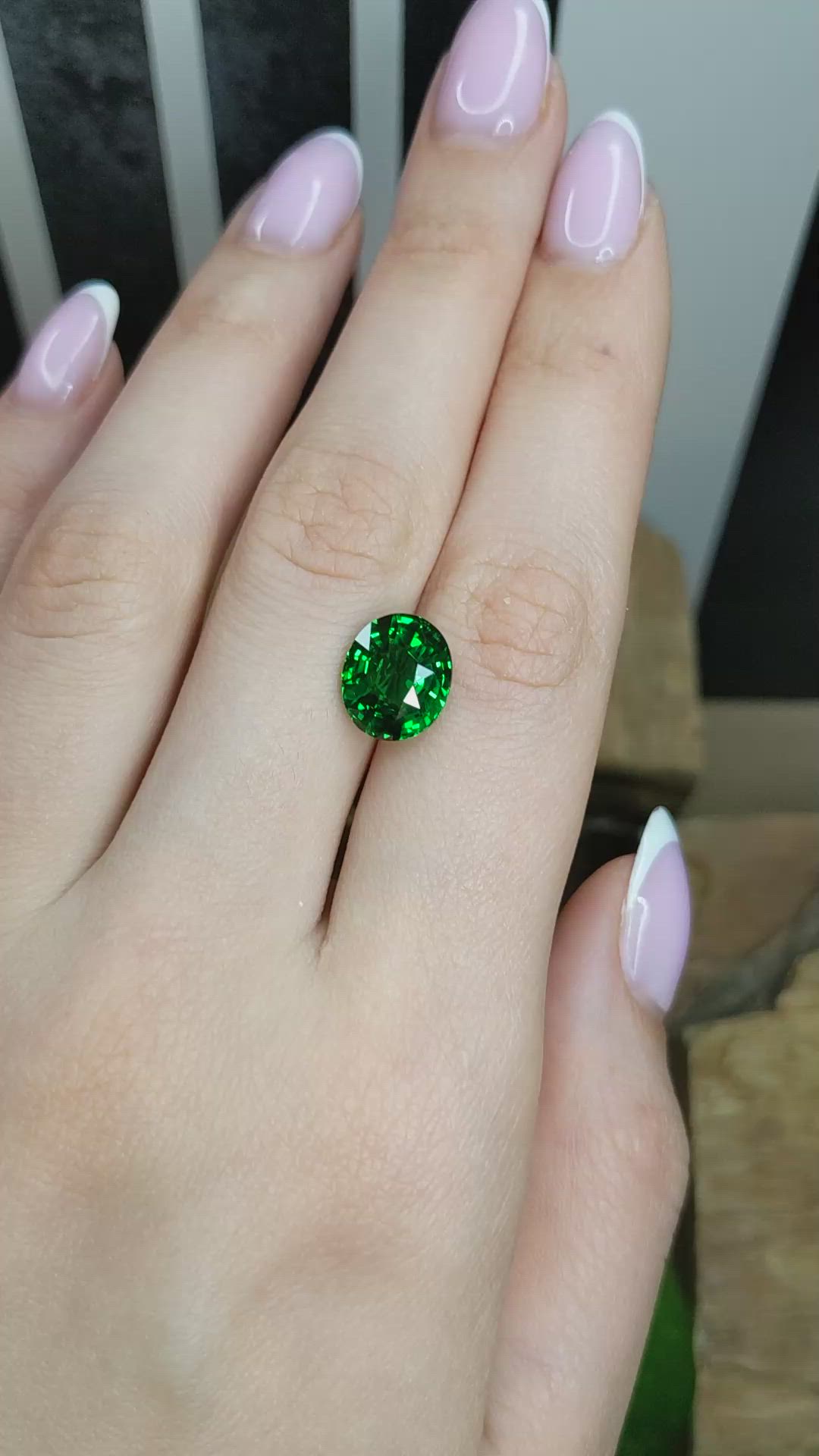 5.07 Ct. Tsavorite Garnet from East Africa Size Video