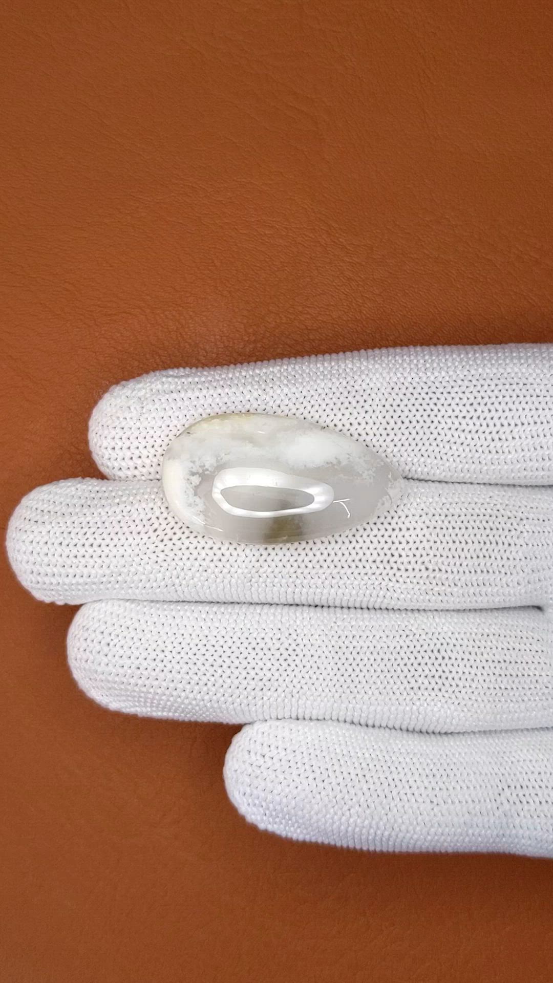 22.50 Ct. Grey Cabochon Agate from Madagascar Size Video