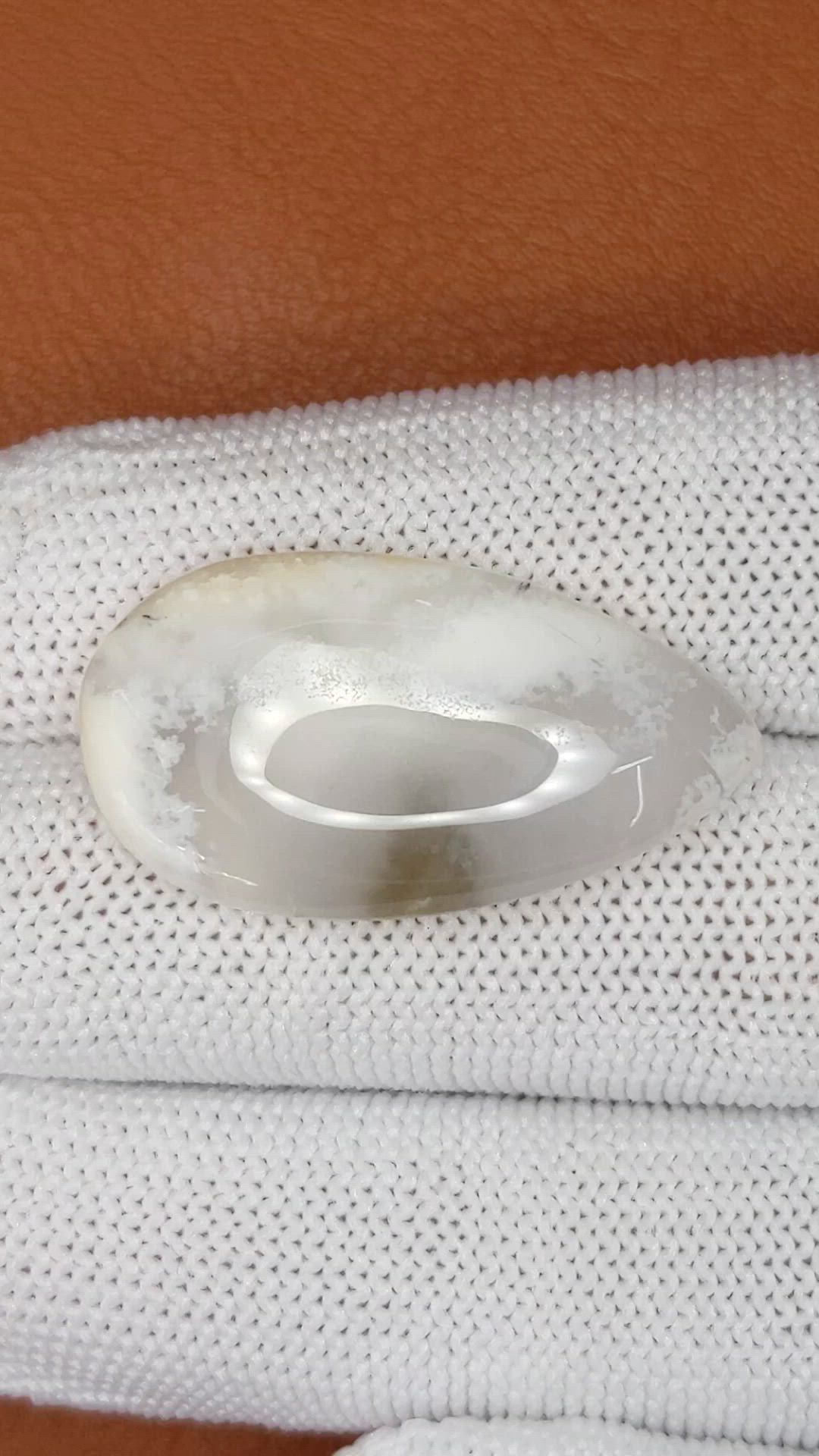 22.50 Ct. Grey Cabochon Agate from Madagascar Size Video