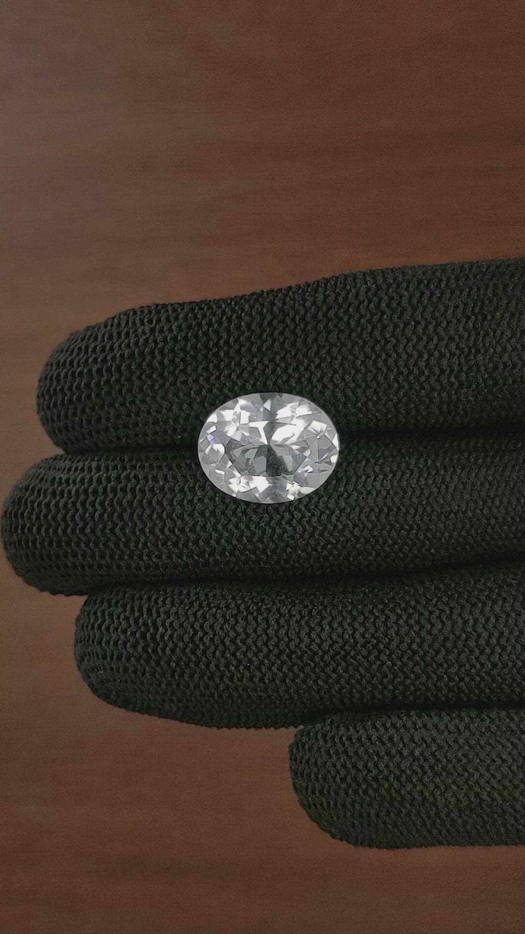 7.72 Ct. White Scapolite from Ceylon (Sri Lanka) Size Video