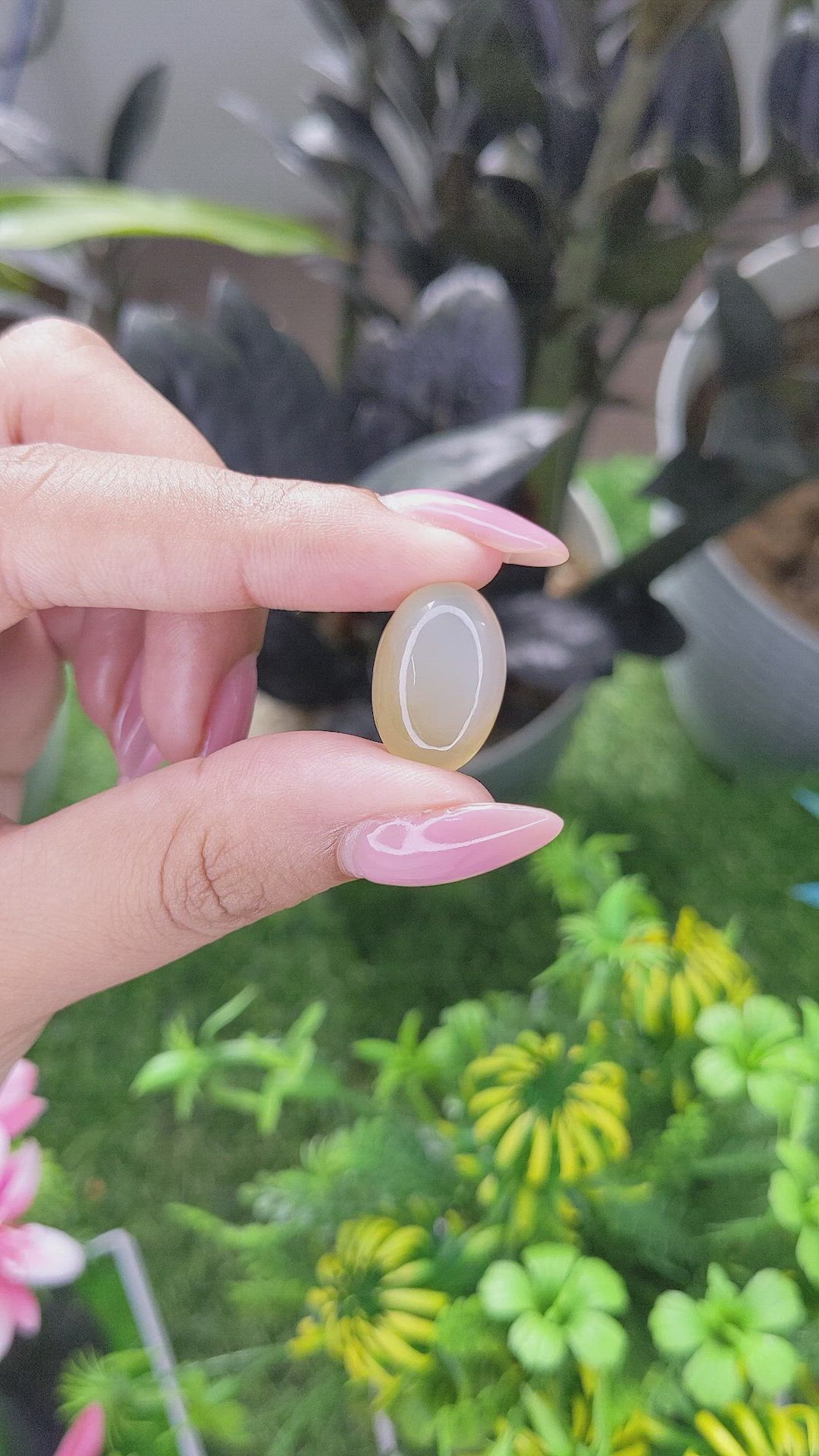 12.61 Ct. Peach Cabochon Moonstone from Ceylon (Sri Lanka) Size Video