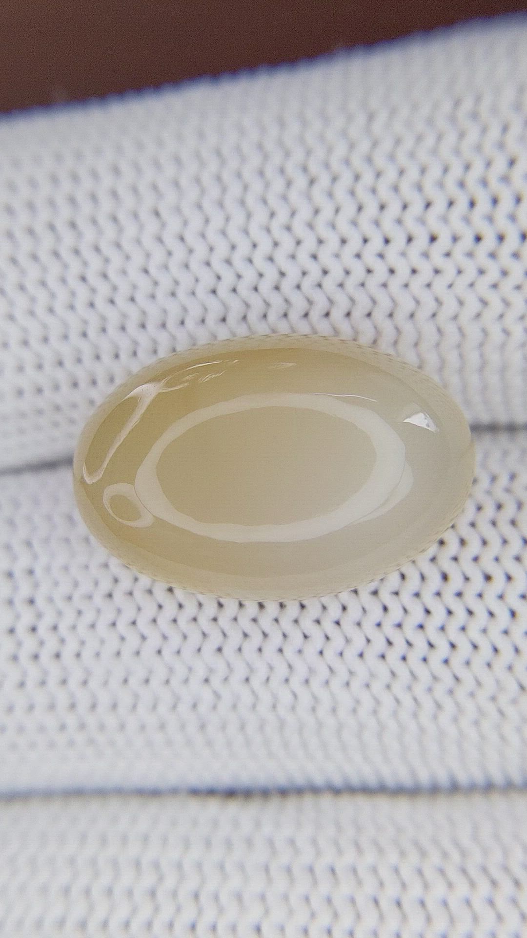 12.61 Ct. Peach Cabochon Moonstone from Ceylon (Sri Lanka) Size Video