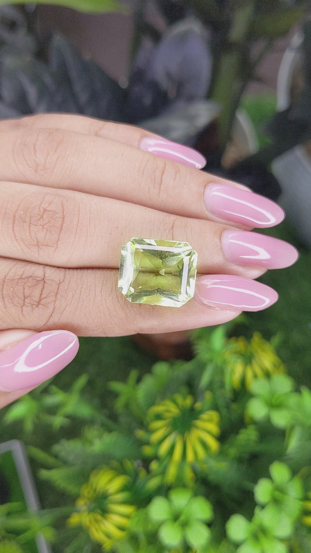 10.98 Ct. Yellowish Green Citrine from Ceylon (Sri Lanka) Size Video