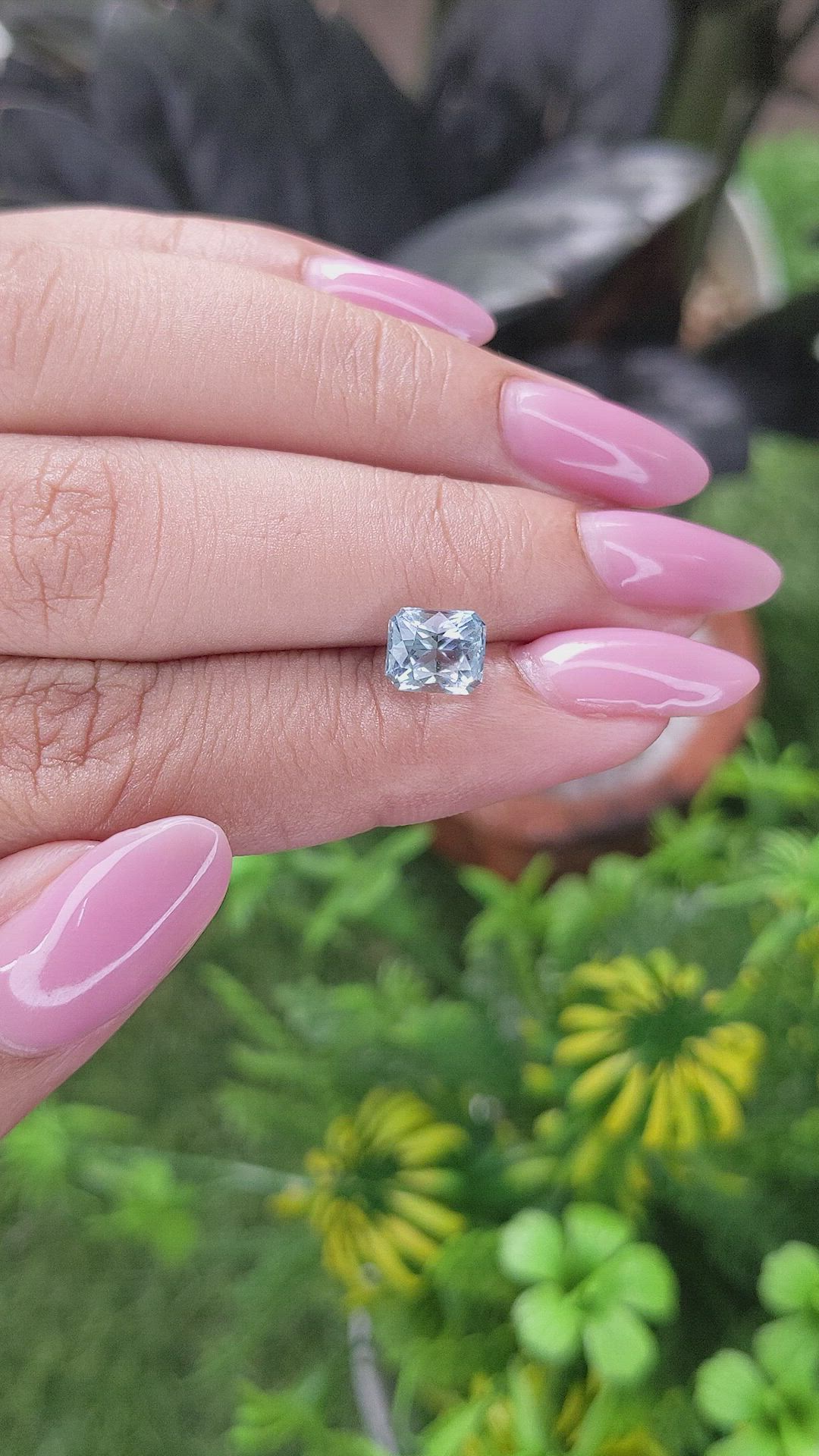 1.33 Ct. Blue Aquamarine from Madagascar Size Video