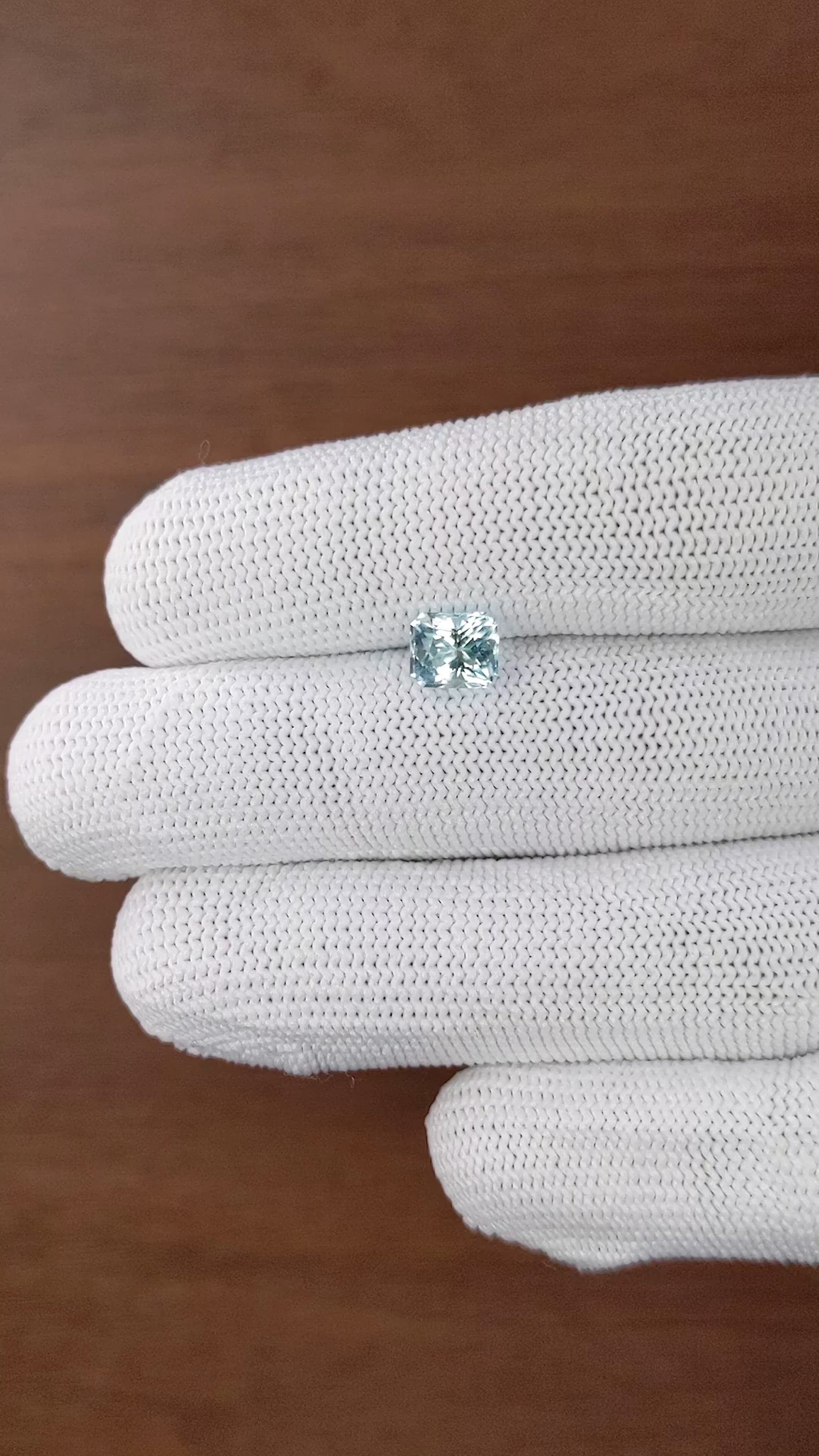 1.33 Ct. Blue Aquamarine from Madagascar Size Video