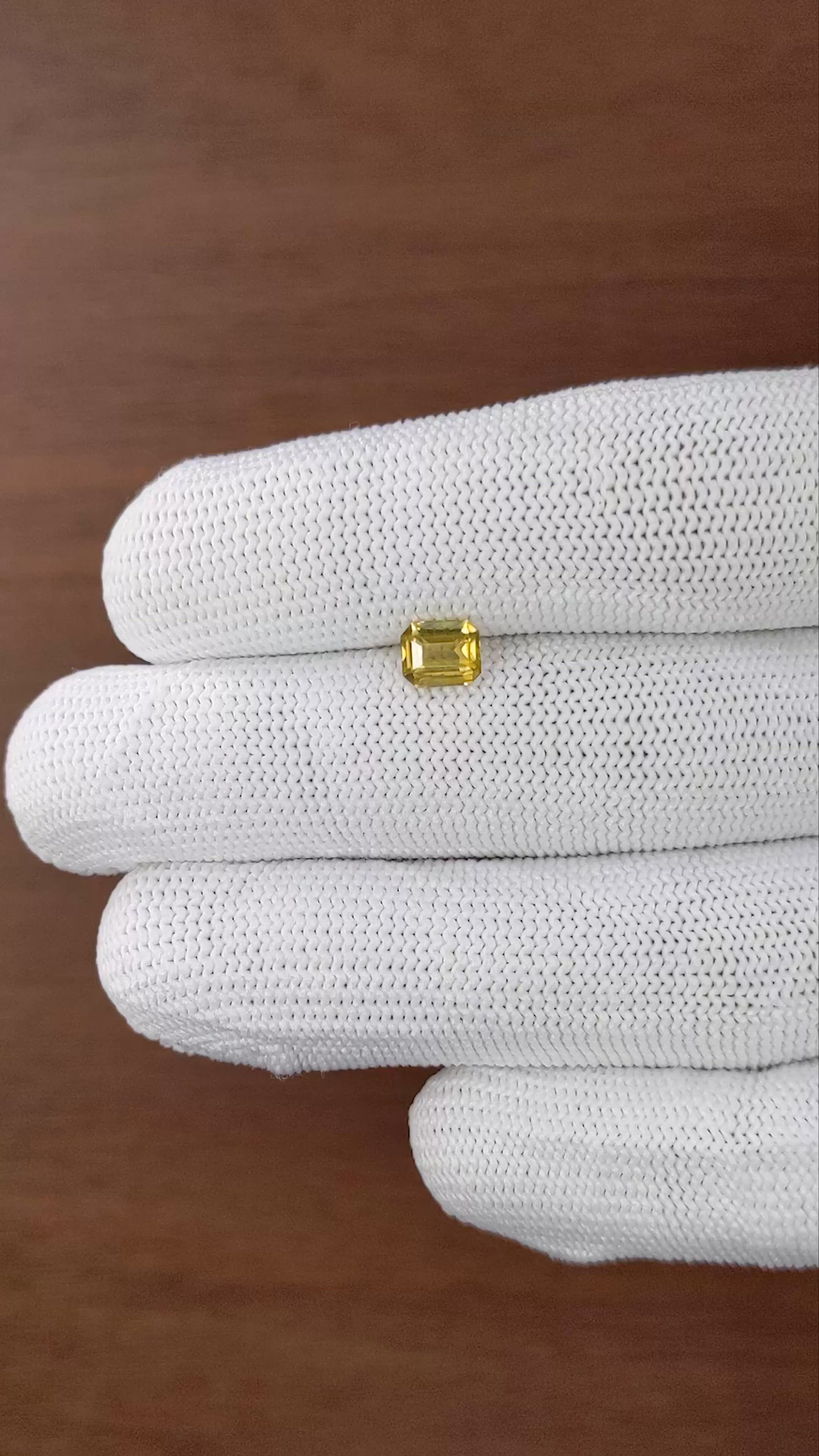 1.12 Ct. Greenish Yellow Chrysoberyl from Ceylon (Sri Lanka) Size Video