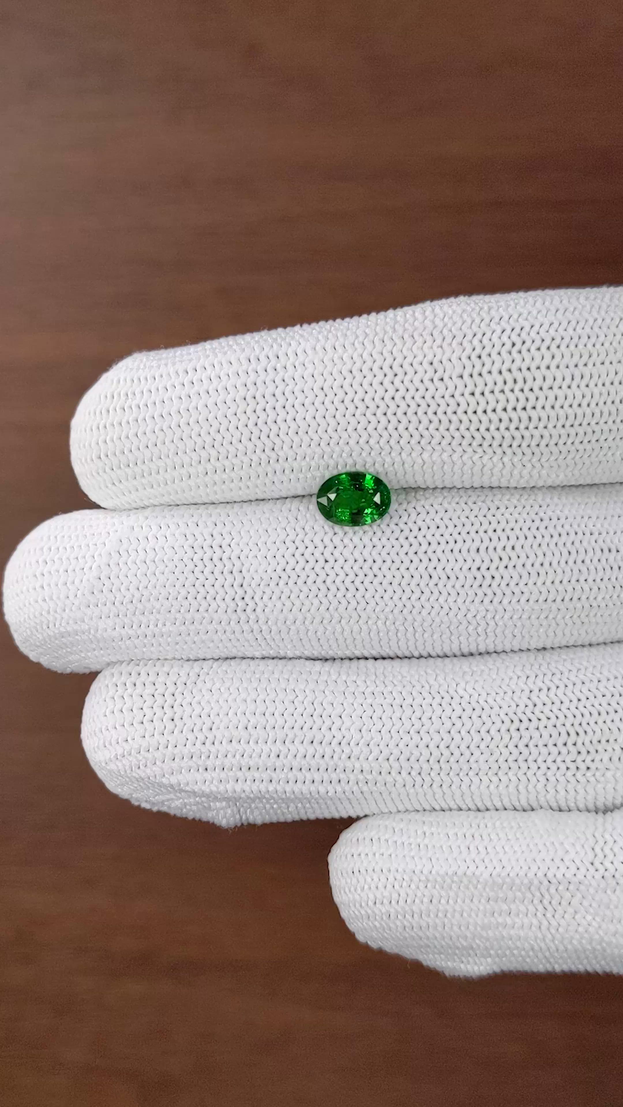 1.10 Ct. Tsavorite Garnet from Tanzania Size Video