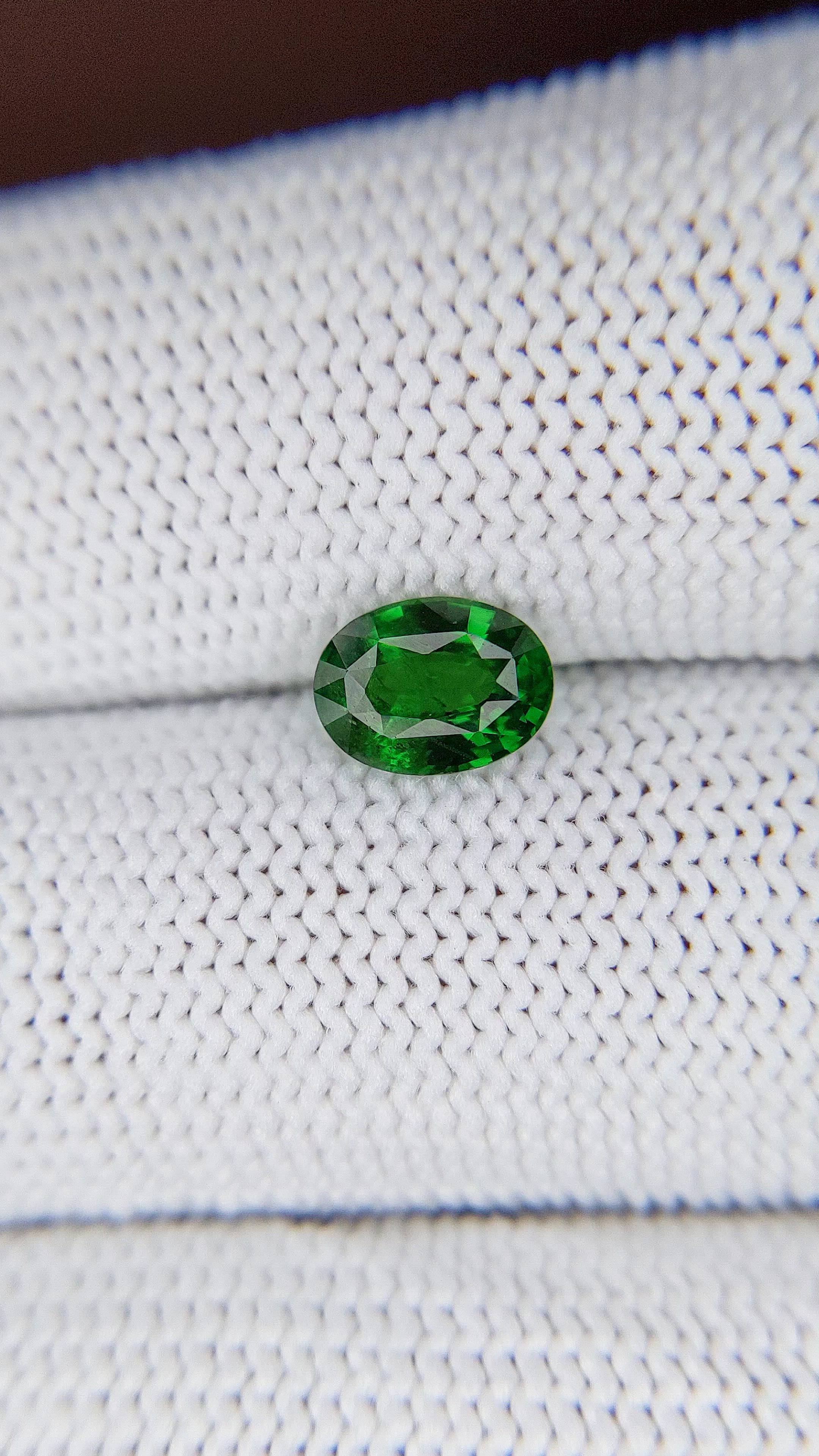 1.10 Ct. Tsavorite Garnet from Tanzania Size Video