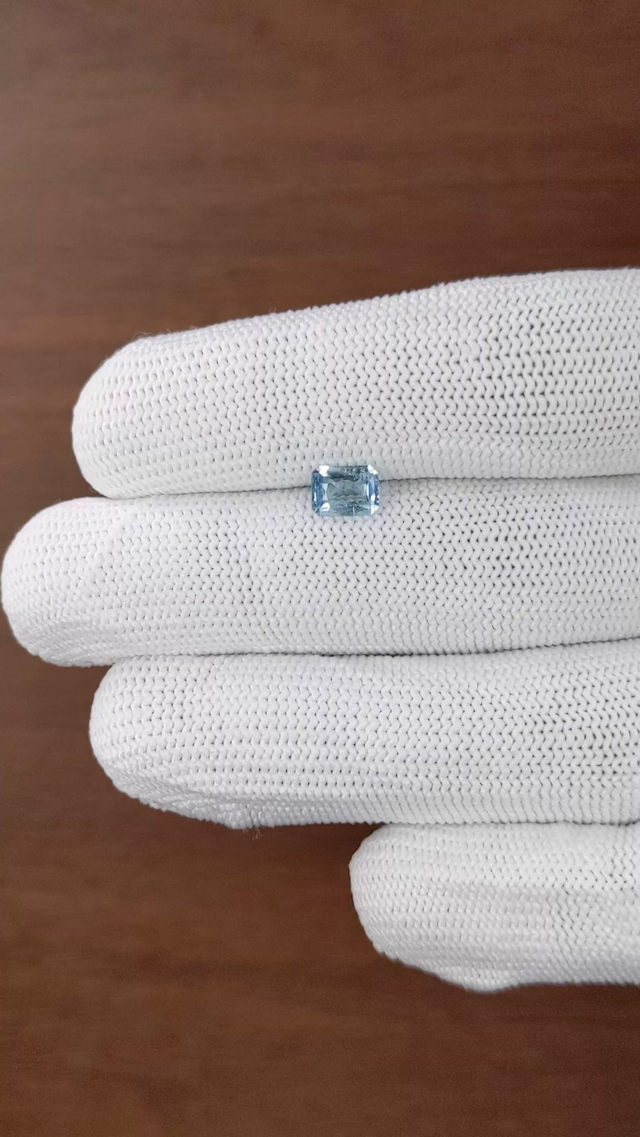 0.71 Ct. Blue Aquamarine from Tanzania Size Video