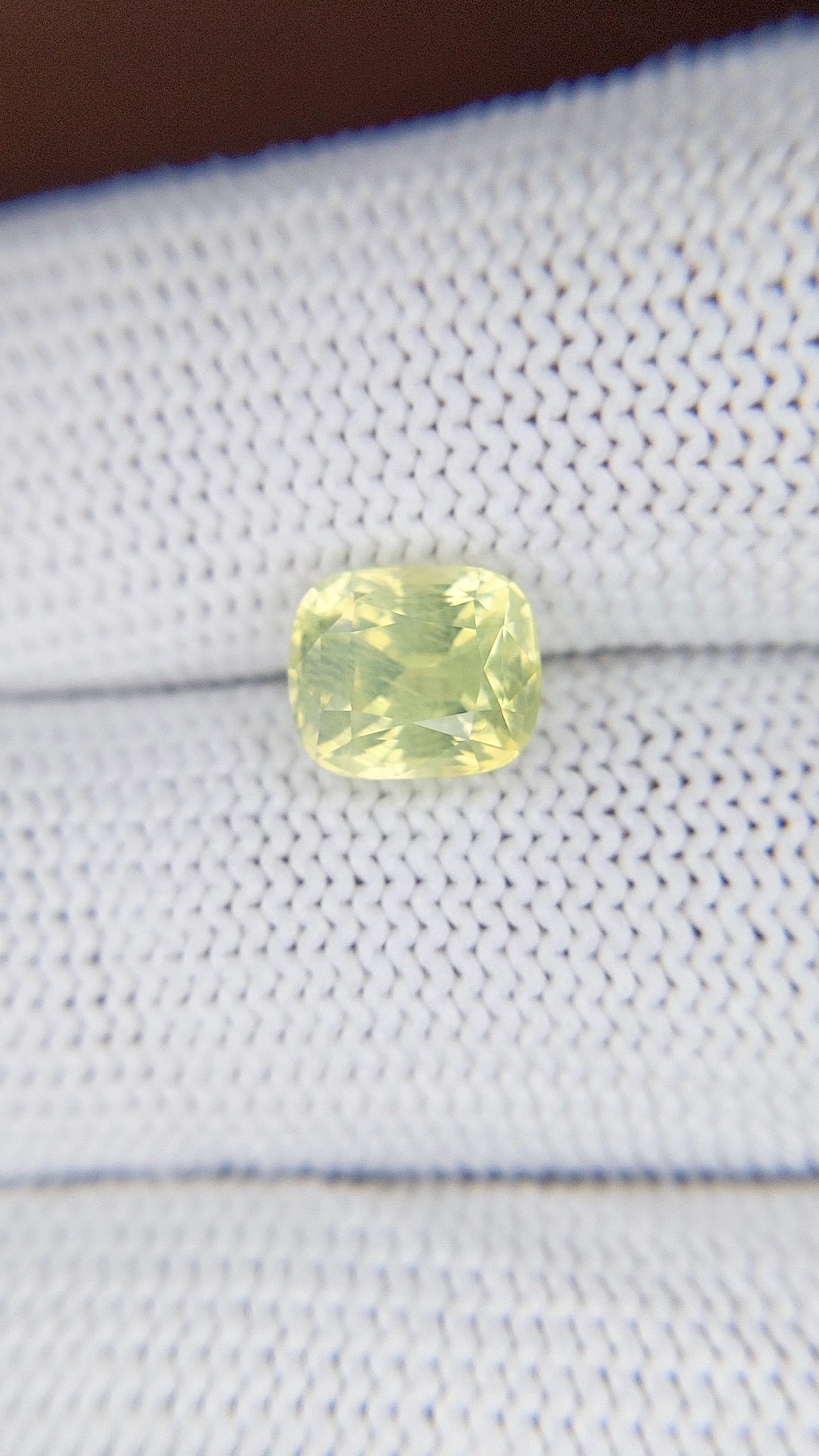 2.65 Ct. Yellowish Green Chrysoberyl from Ceylon (Sri Lanka) Size Video