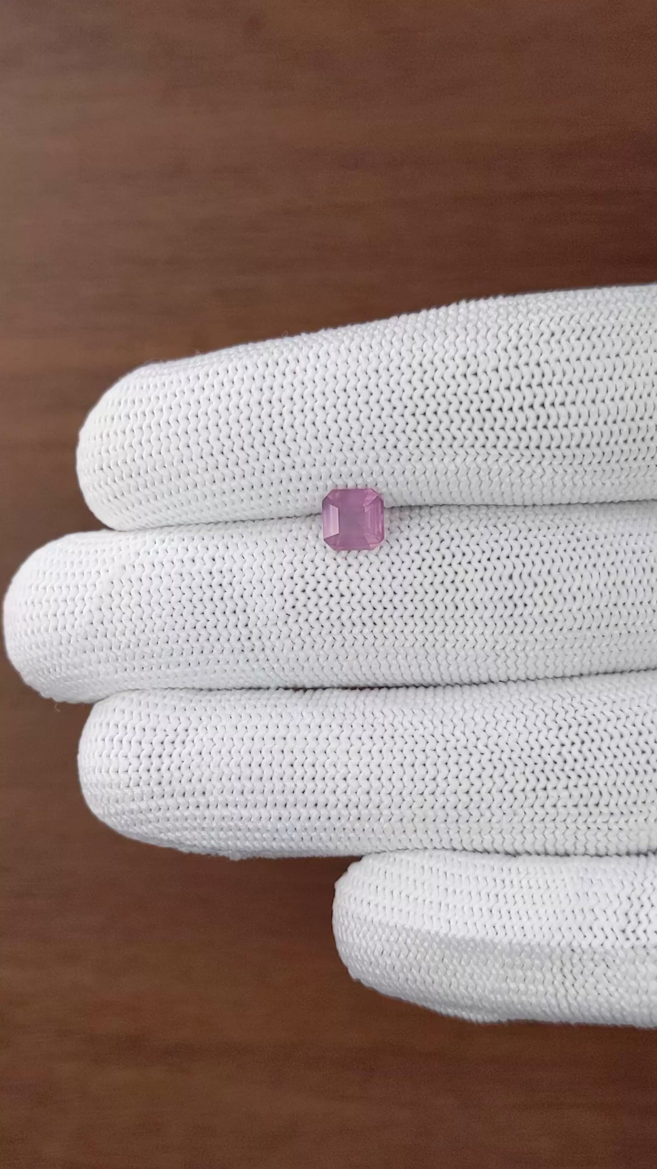 1.06 Ct. Purplish Pink Spinel from Tanzania Size Video