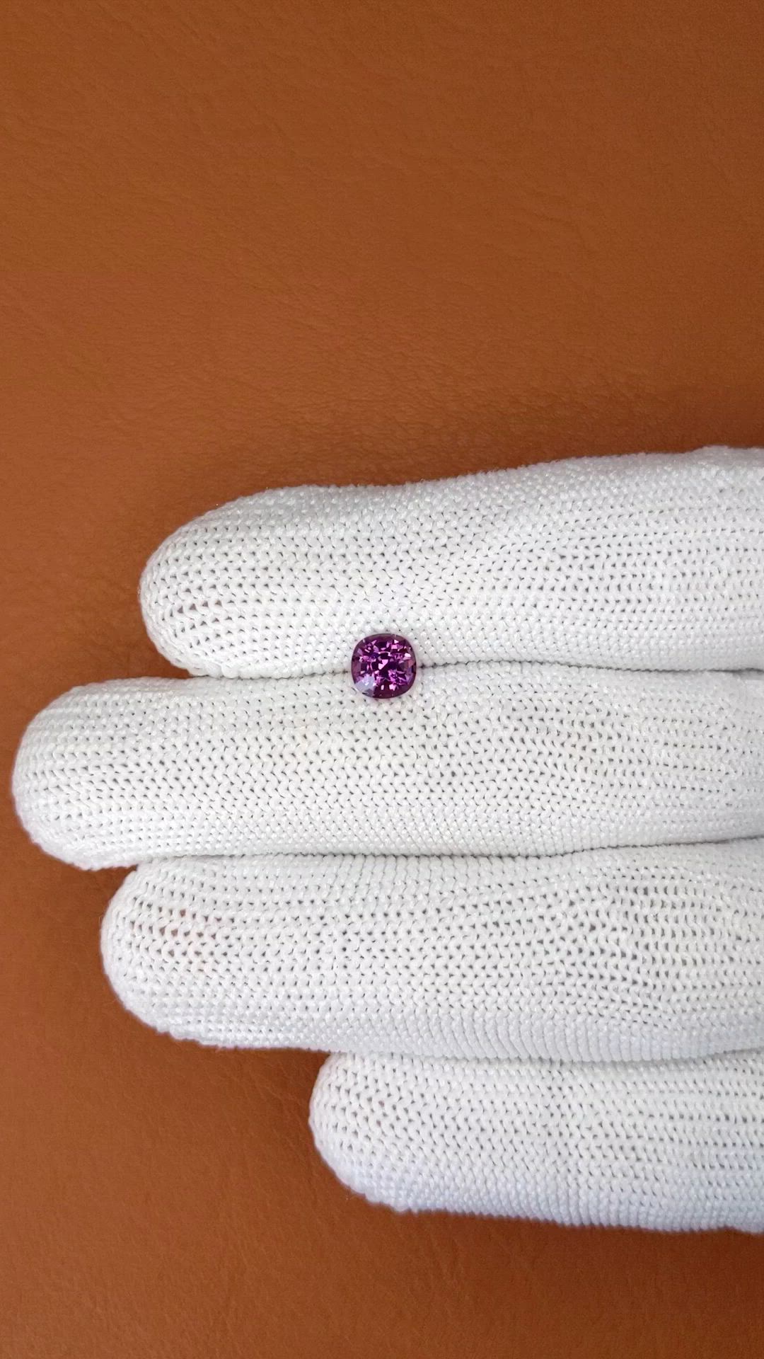0.93 Ct. Pinkish Purple Spinel from Ceylon (Sri Lanka) Size Video