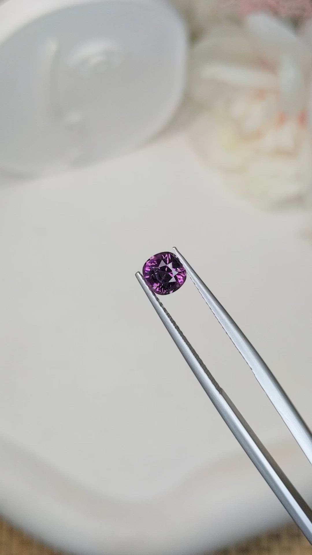 0.93 Ct. Pinkish Purple Spinel from Ceylon (Sri Lanka) Size Video