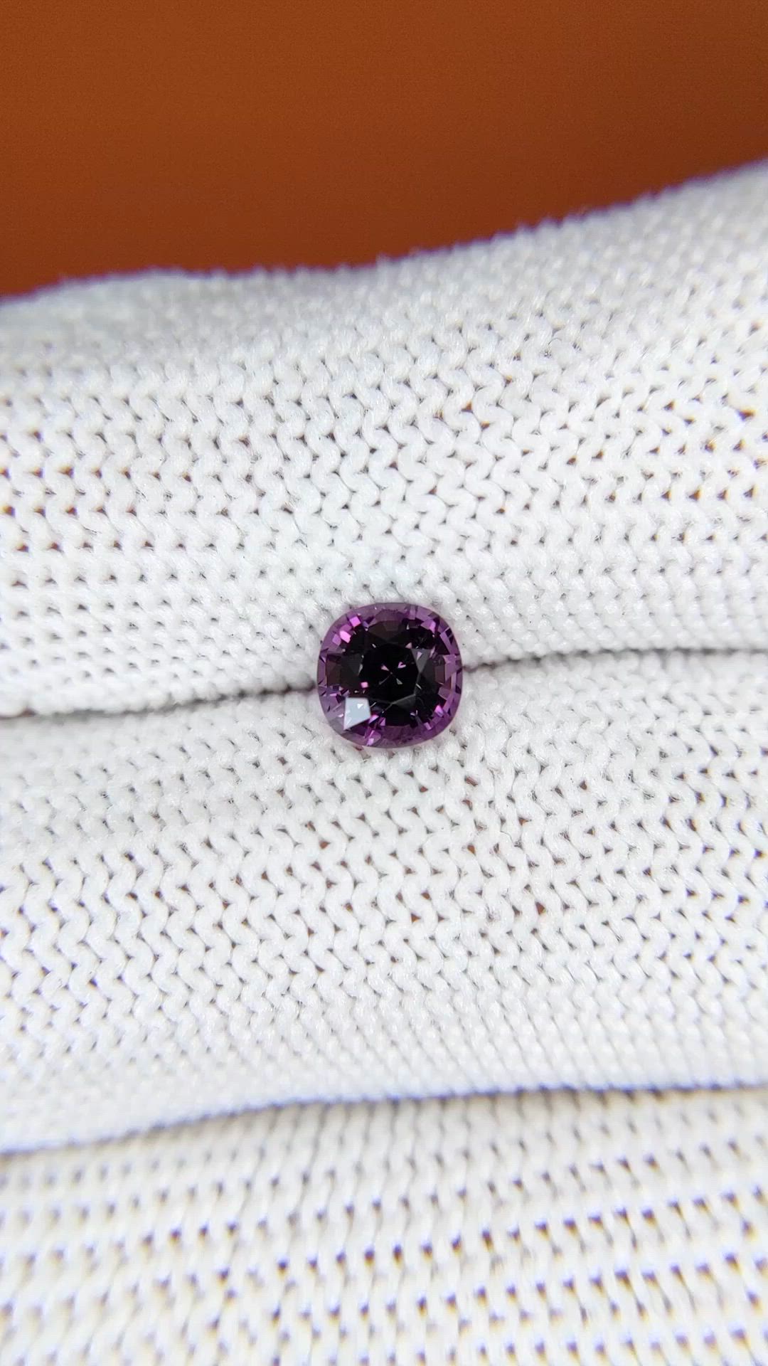 0.93 Ct. Pinkish Purple Spinel from Ceylon (Sri Lanka) Size Video